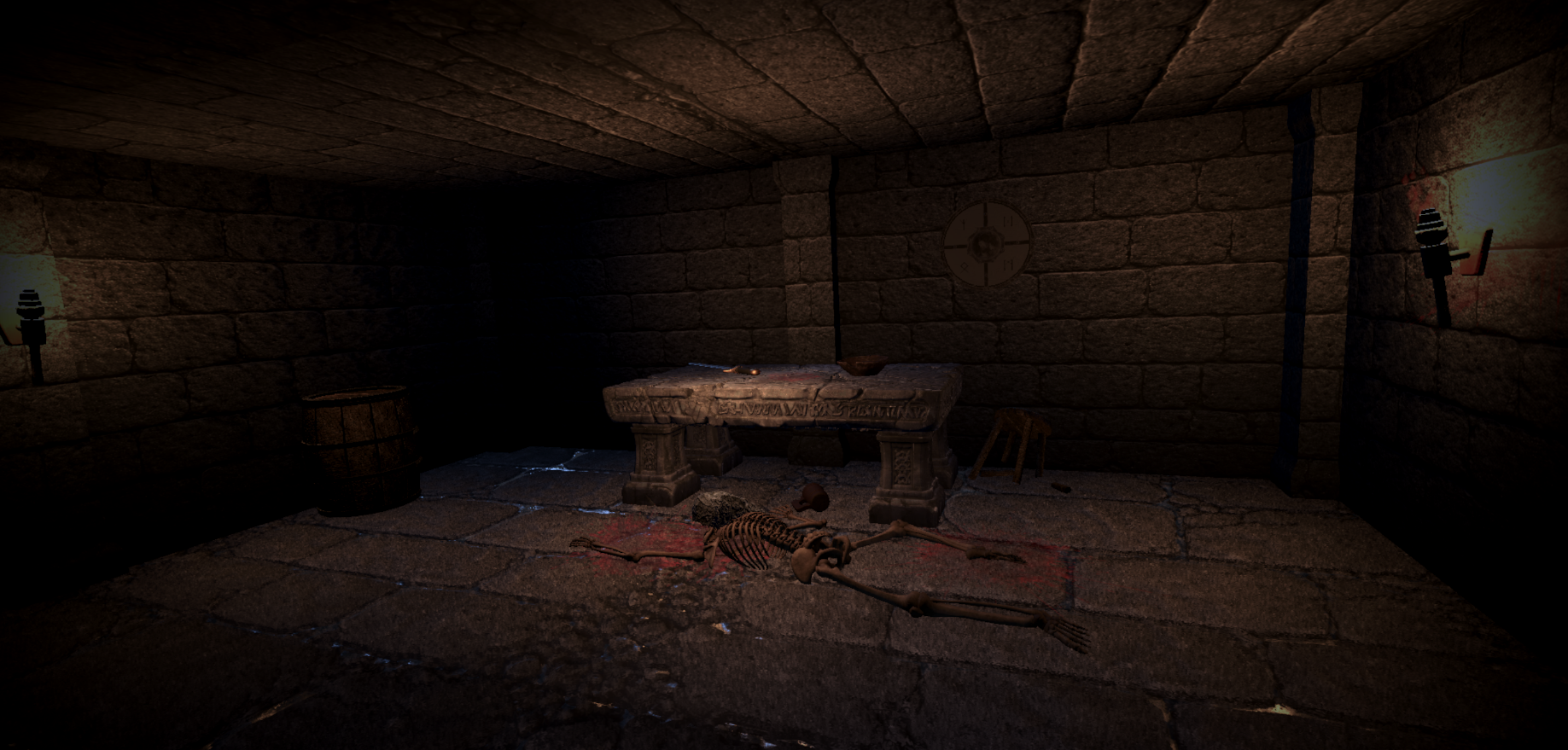 Dark fantasy environment in Halls of Jötunn