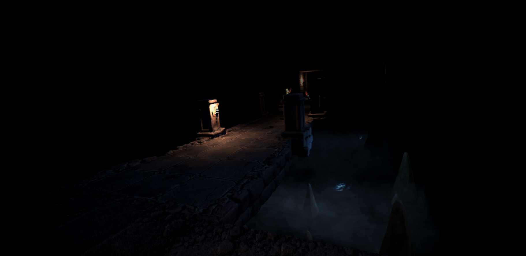 Atmospheric Norse dungeon corridor in Halls of Jötunn